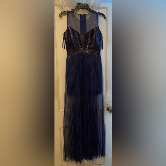 BCBG Navy Blue Sparkly Sequined Cocktail Dress